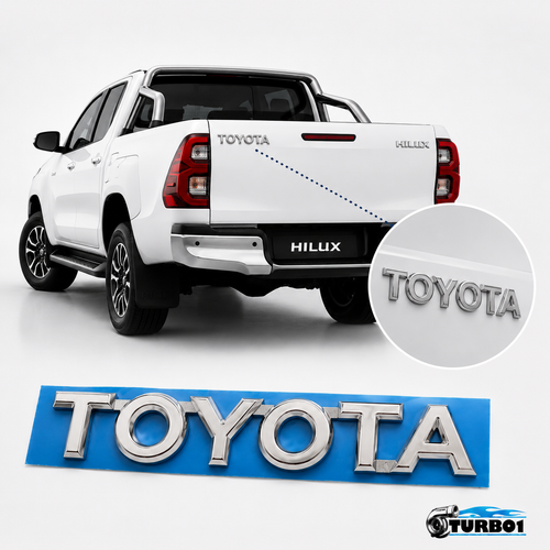 آرم نوشته TOYOTA کروم 15 سانتی مناسب تویوتا هایلوکس